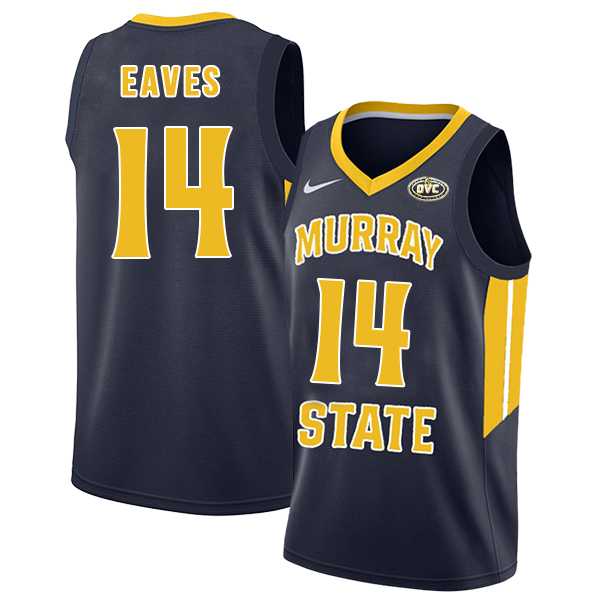 Murray State Racers #14 Jaiveon Eaves Navy College Basketball Jersey